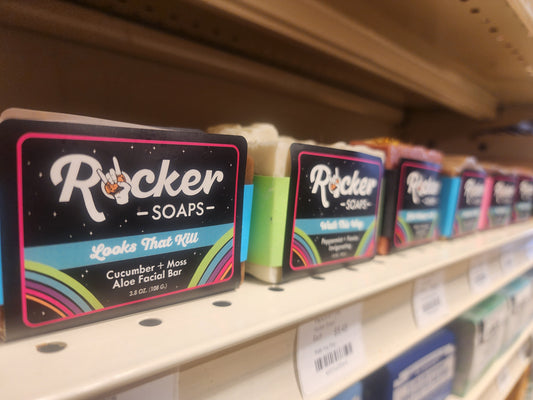 Rocker Soaps available products at Newark Natural Foods